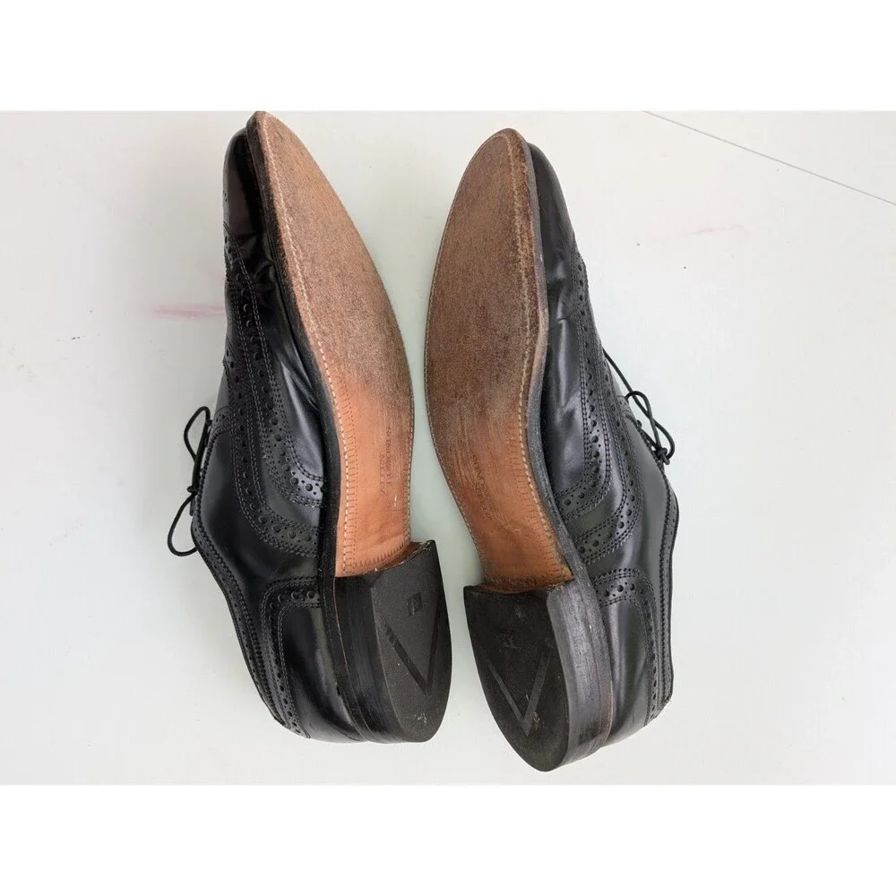 Allen Edmonds McAllister Wingtip Oxford Black Leather USA 10.5 C Dress Shoes